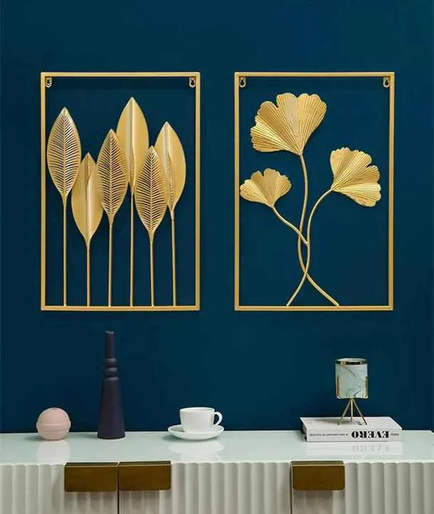 معدن الذهب الجدار الفن المستطيل - Metal Gold Wall Art Rectangle Living Room