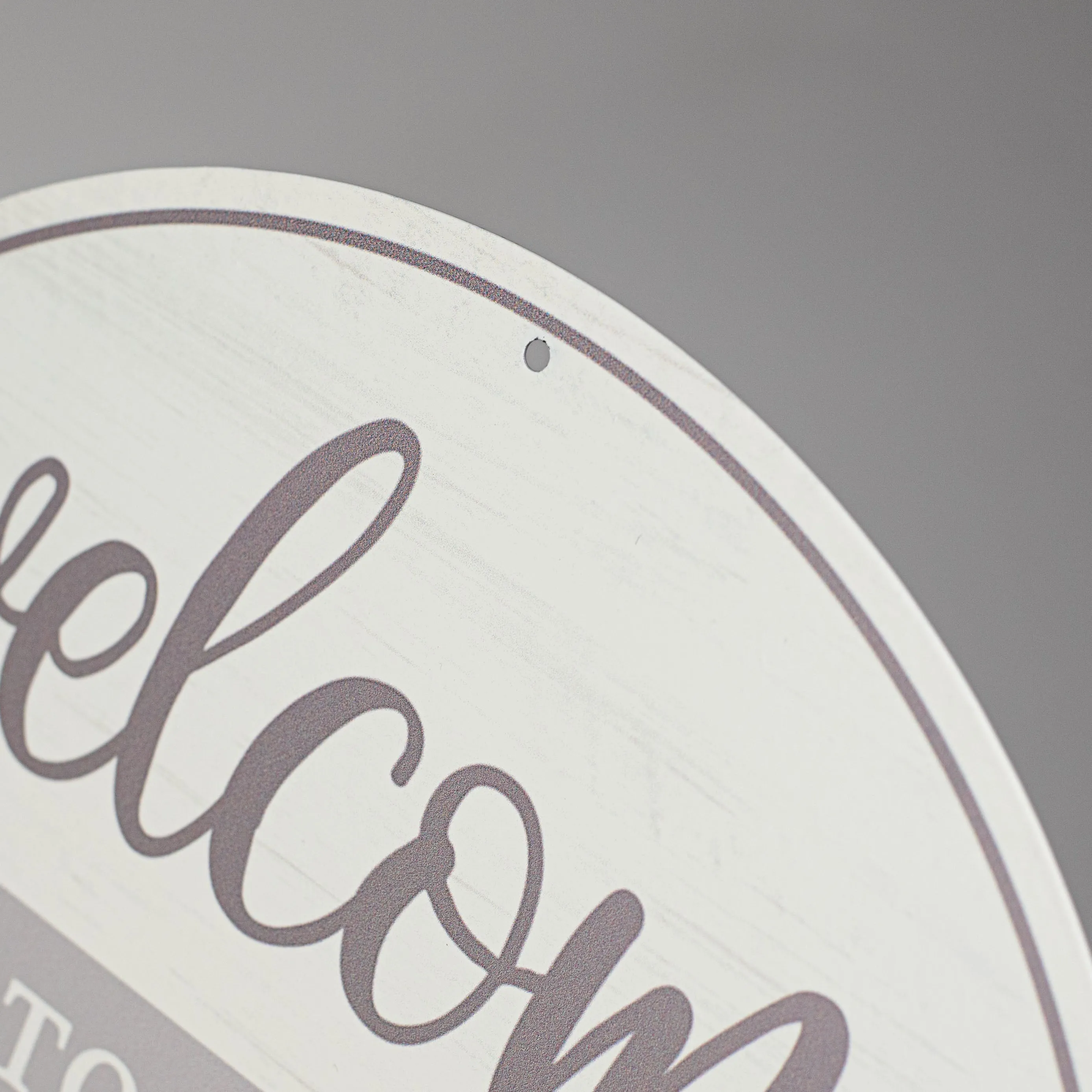 12" Metal Sign: Welcome To Our Home, Please Leave by 9