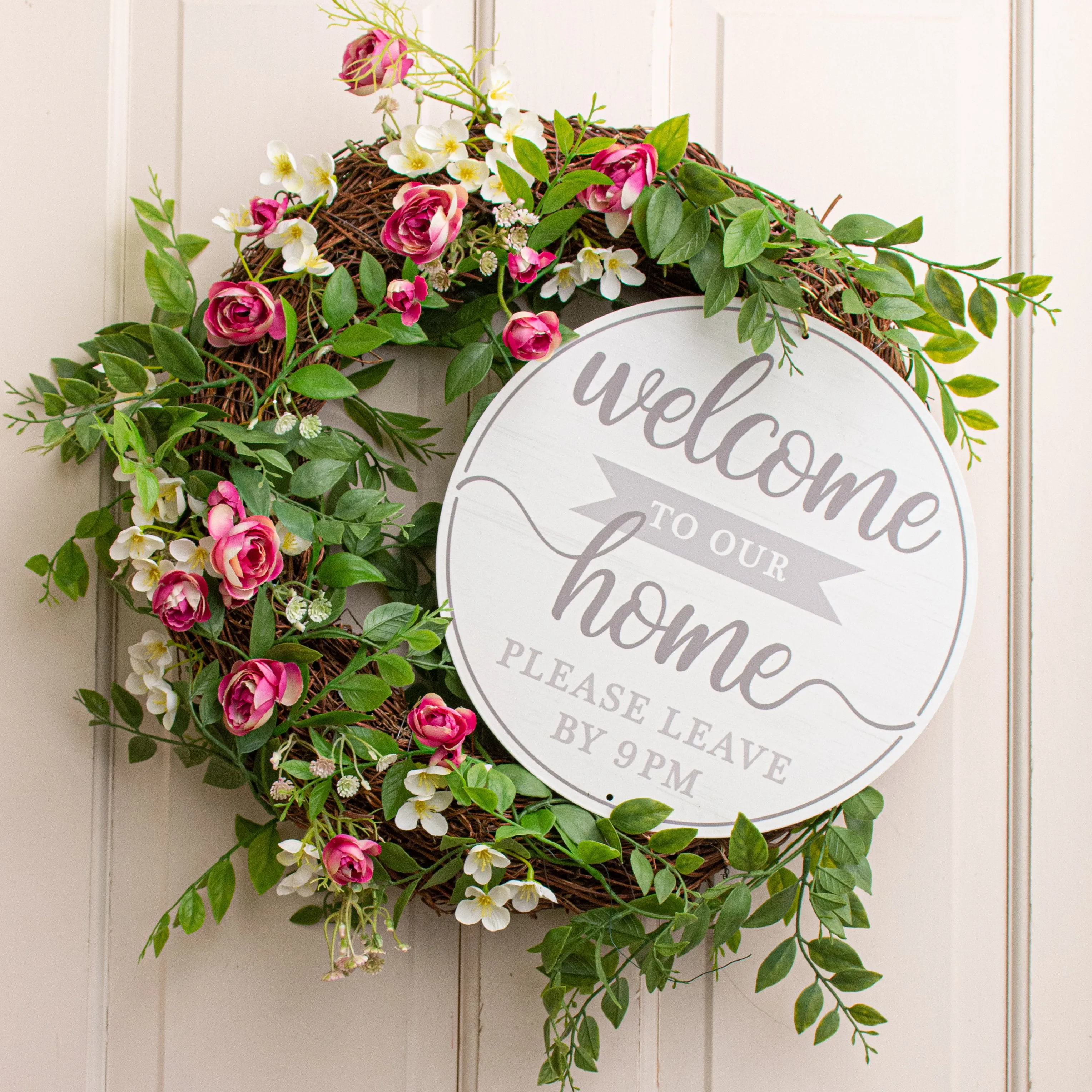 12" Metal Sign: Welcome To Our Home, Please Leave by 9