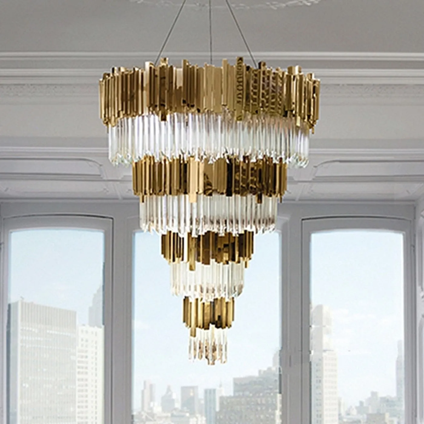 1510015-48" - 4 layer brubeck Crystal Chandeleir
