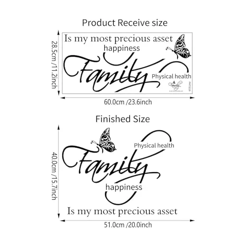 2 Sheets Family Wall Decals Love Home Inspirational Quotes Wall Decor Vinyl Monogram Motivitional Wall Stickers Bible Verse Peel and Stick Sayings for Living Room Bedroom Decorations
