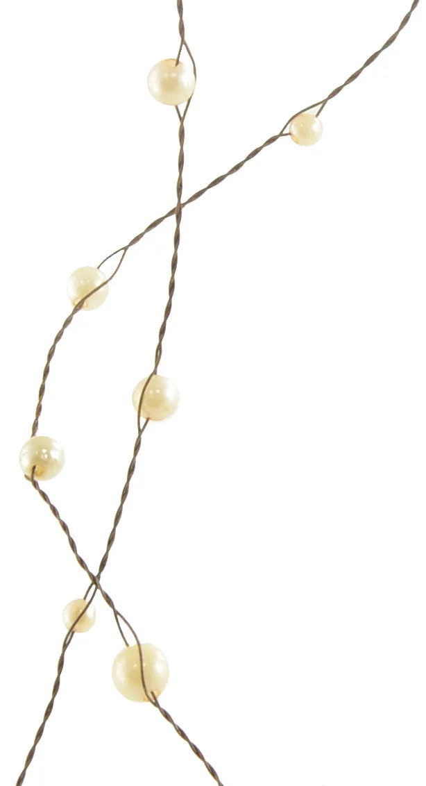 24' Rustic Pearl Wire Garland
