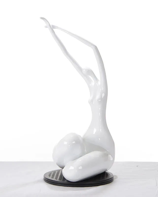 24" White Lass Sculpture By Homeroots