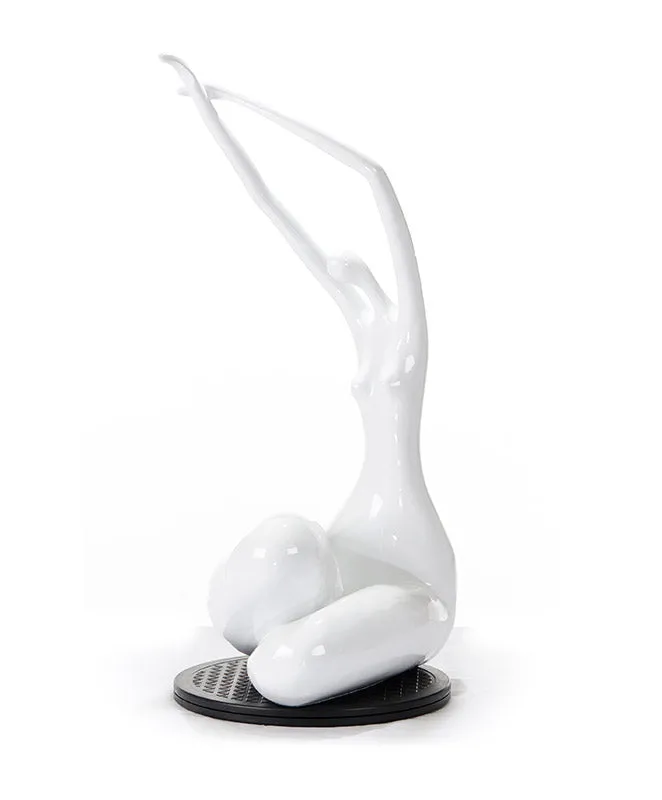 24" White Lass Sculpture By Homeroots