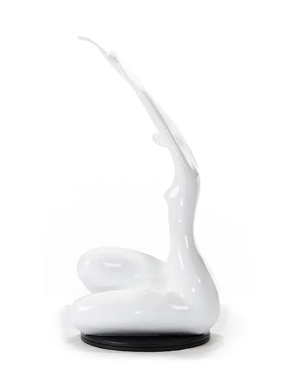 24" White Lass Sculpture By Homeroots