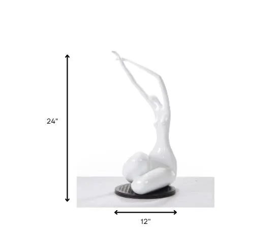 24" White Lass Sculpture By Homeroots