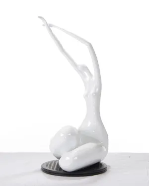 24" White Lass Sculpture By Homeroots