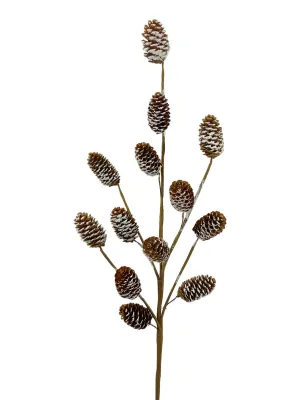 28" Snowy Pinecone Spray