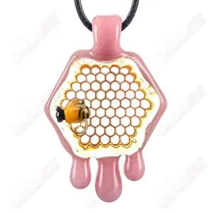 2" Honeycomb Drip Pendant (Cadillac Pink) Joe P Glass