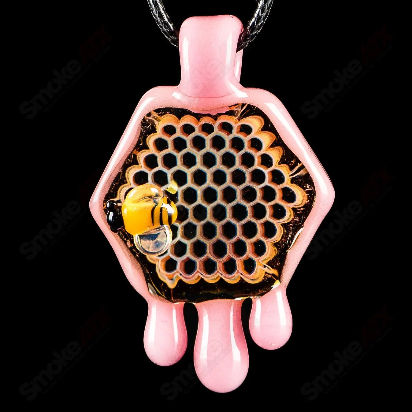 2" Honeycomb Drip Pendant (Cadillac Pink) Joe P Glass