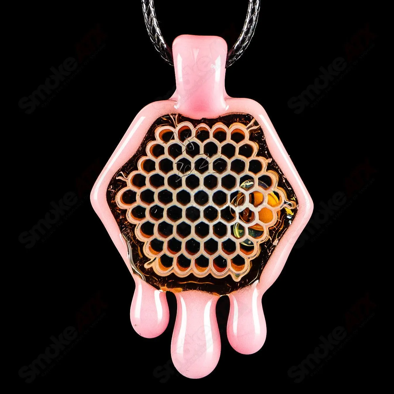 2" Honeycomb Drip Pendant (Cadillac Pink) Joe P Glass