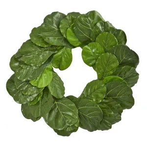 30” Fiddle Leaf Artificial Wreath