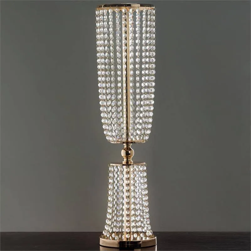 32" Gold Tall Exotic Designer Crystal Garland Chandelier Wedding Centerpiece