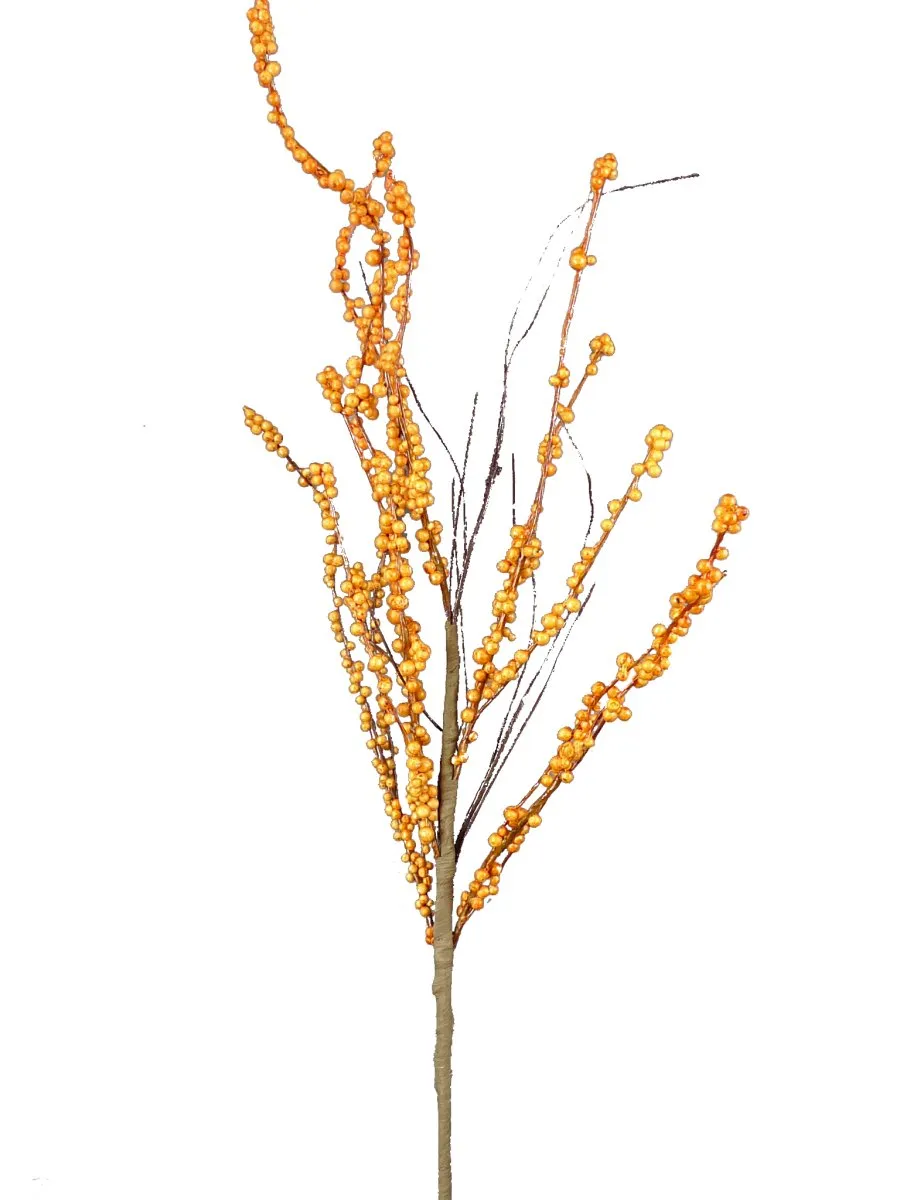 32" Orange Berry Branch Spray