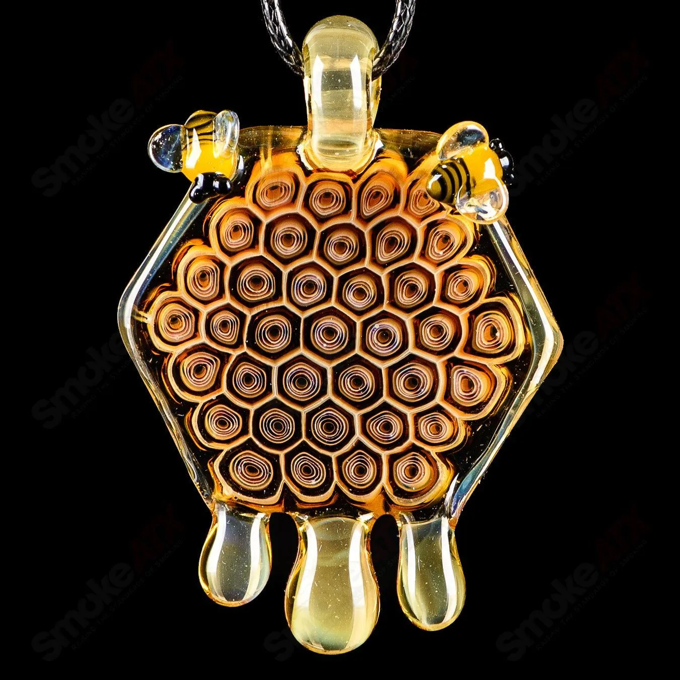 3" Large Honeycomb Drip Pendant w/ Custom Millifiori Joe P Glass