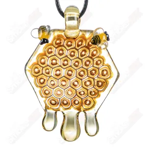 3" Large Honeycomb Drip Pendant w/ Custom Millifiori Joe P Glass