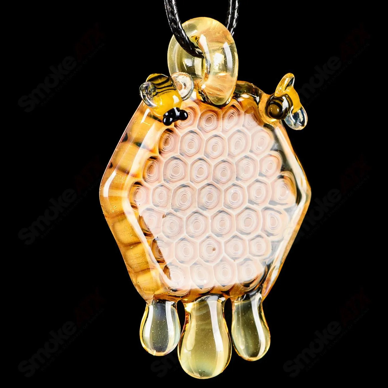3" Large Honeycomb Drip Pendant w/ Custom Millifiori Joe P Glass