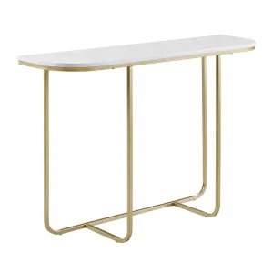 44" Curved Entry Table - Modern Art Deco Console with Glamorous Design for Stylish Home Decor