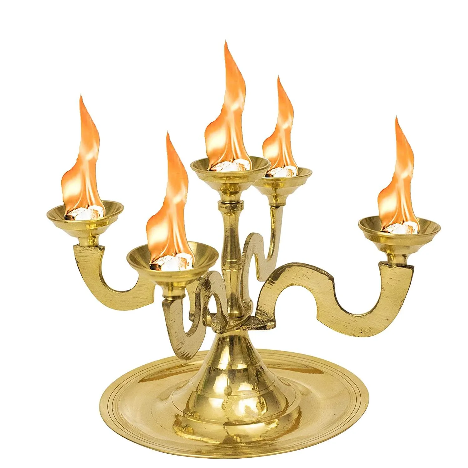 5 Face Kilai Karpoor Aarti Deepam Pancharati Diya Stand for Home and Mandir