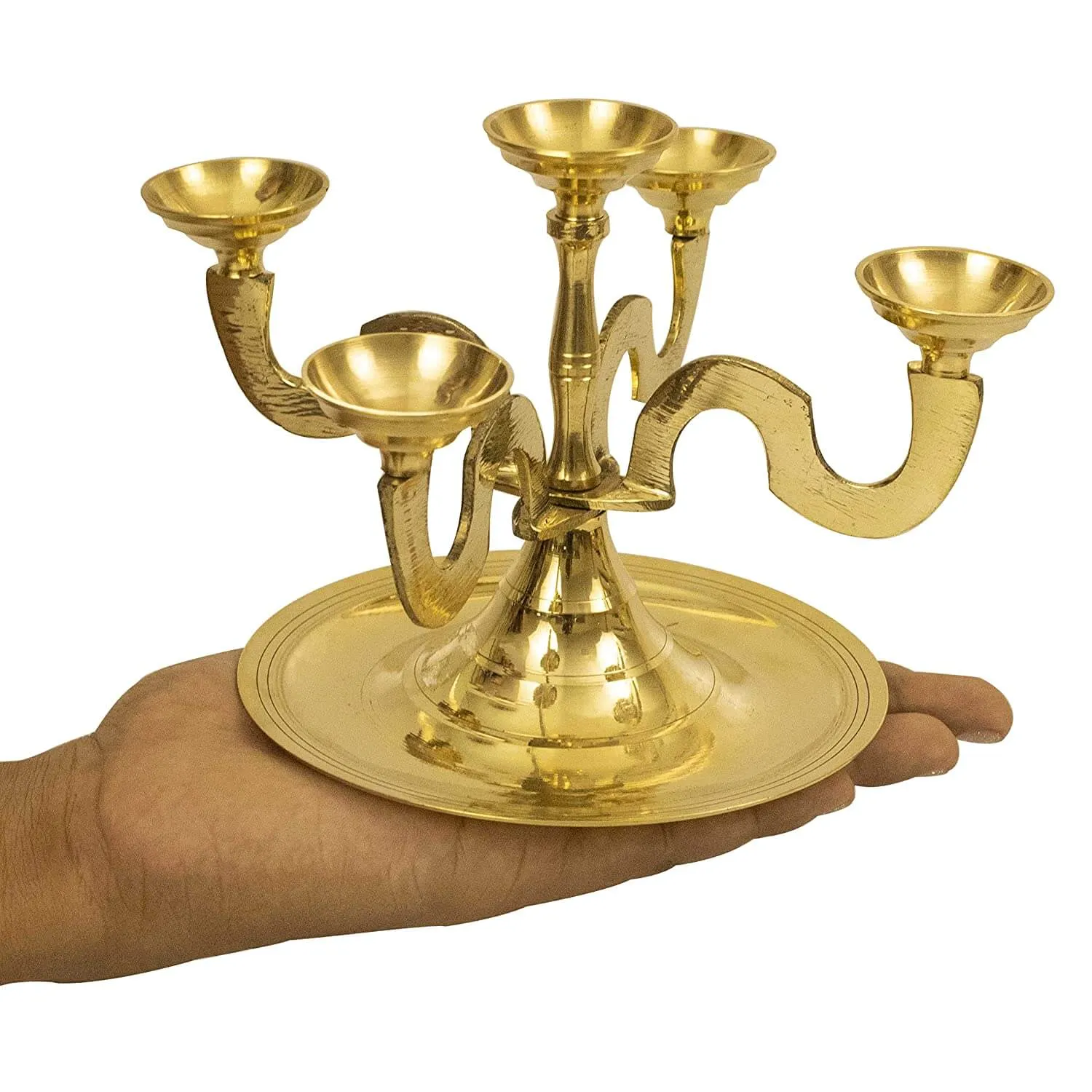5 Face Kilai Karpoor Aarti Deepam Pancharati Diya Stand for Home and Mandir