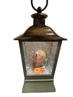 8.75" H LED Swirl Thanksgiving Water Lantern