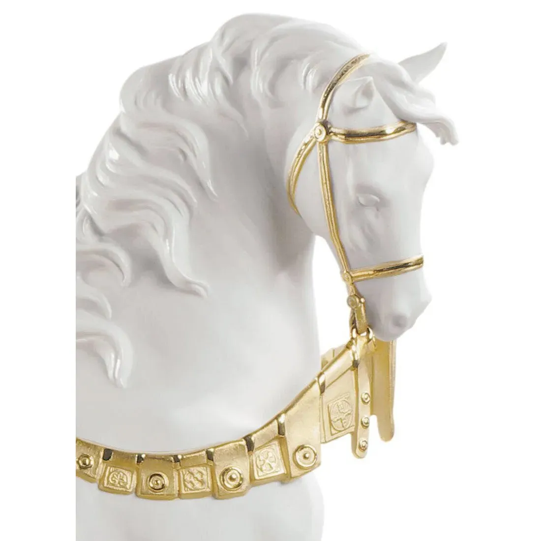 A Regal Steed Horse Sculpture - Golden Lustre (Lladro Special Order)