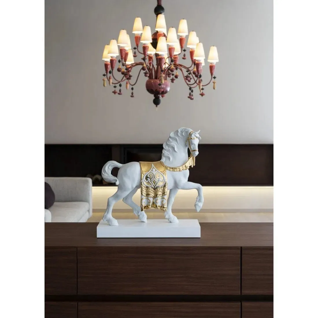 A Regal Steed Horse Sculpture - Golden Lustre (Lladro Special Order)