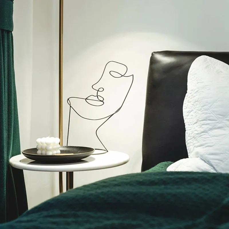 Abstract Wire Face Sculpture