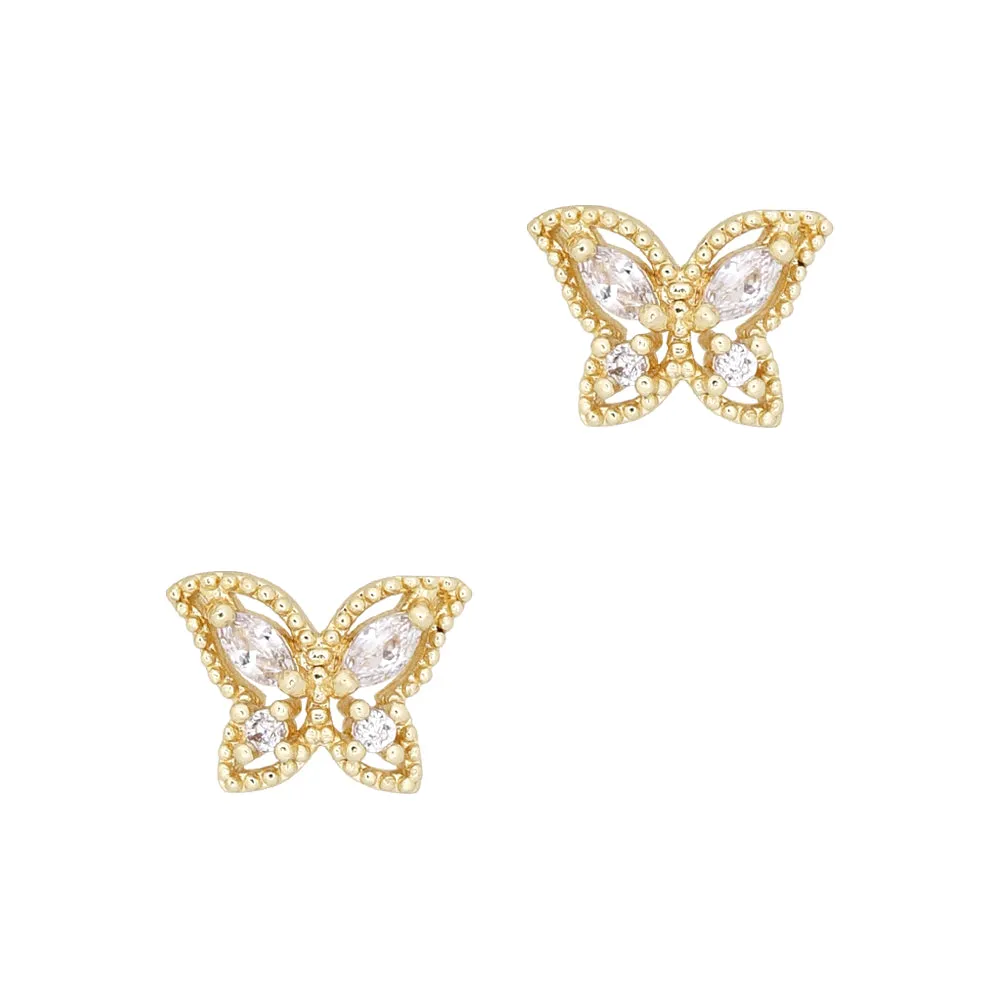 Airy Butterfly / Zircon Charm / Gold