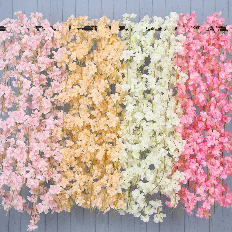 Artificial Cherry Blossom Vines for Wedding Arbor Backdrop