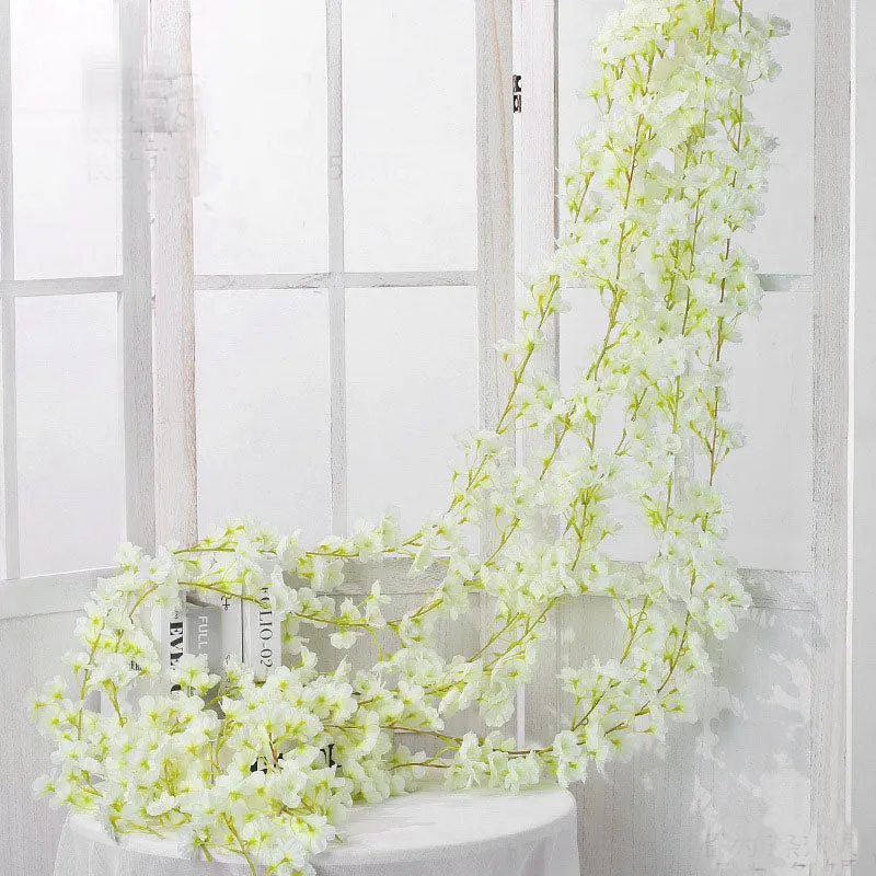 Artificial Cherry Blossom Vines for Wedding Arbor Backdrop