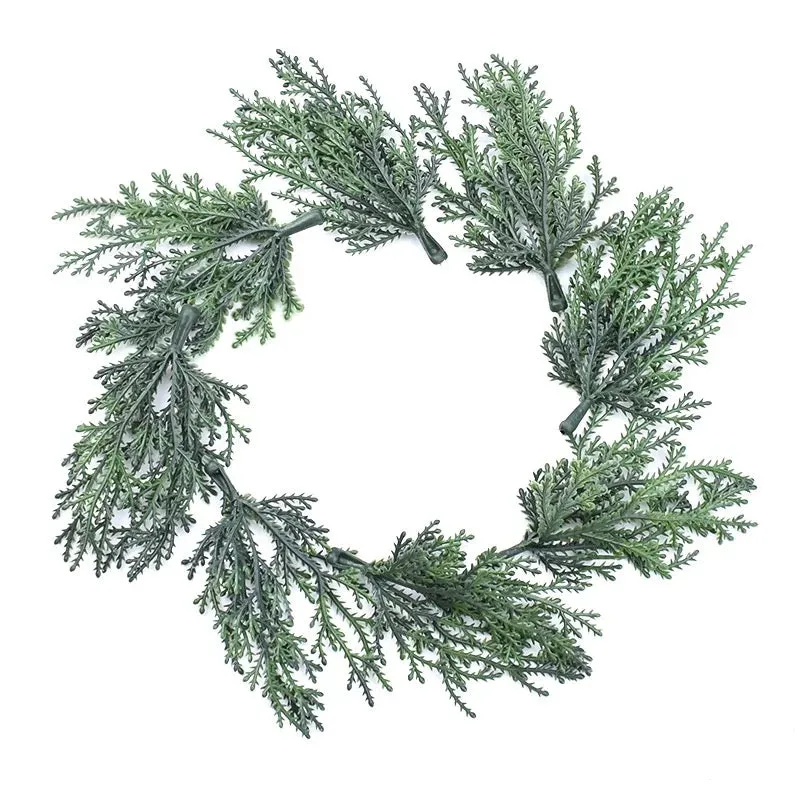 Artificial Christmas Flat Cypress Pine Needle Picks x 10 pcs - Green (Style 3)