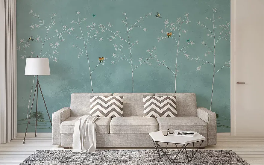 Bamboo Lines Mural Wallpaper