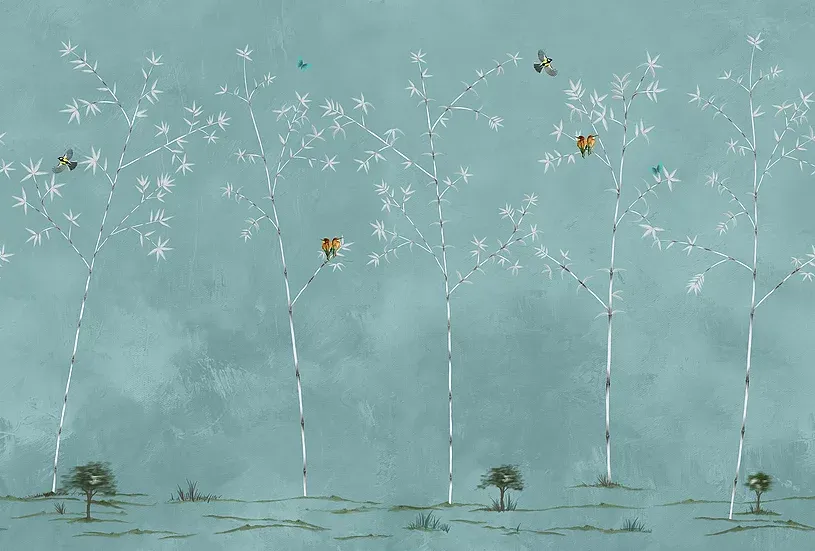 Bamboo Lines Mural Wallpaper