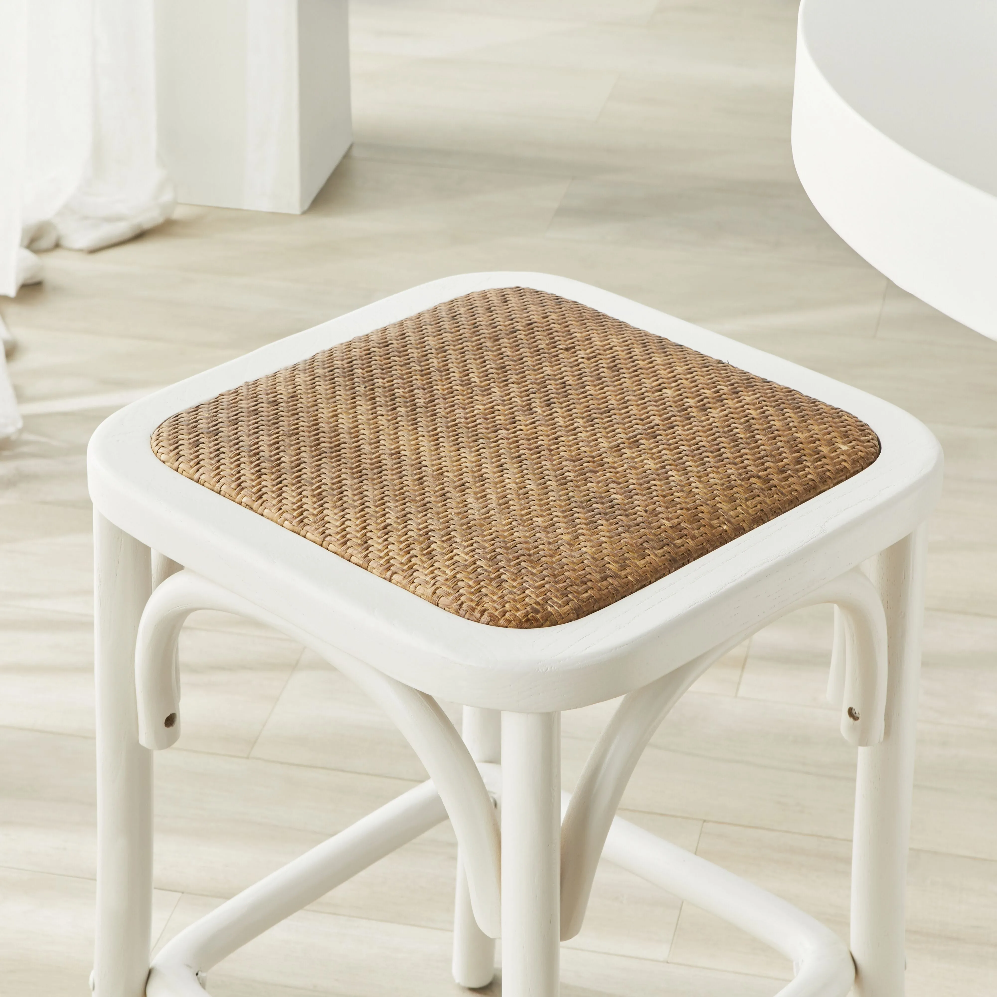 Bastion Backless Bar Stool White
