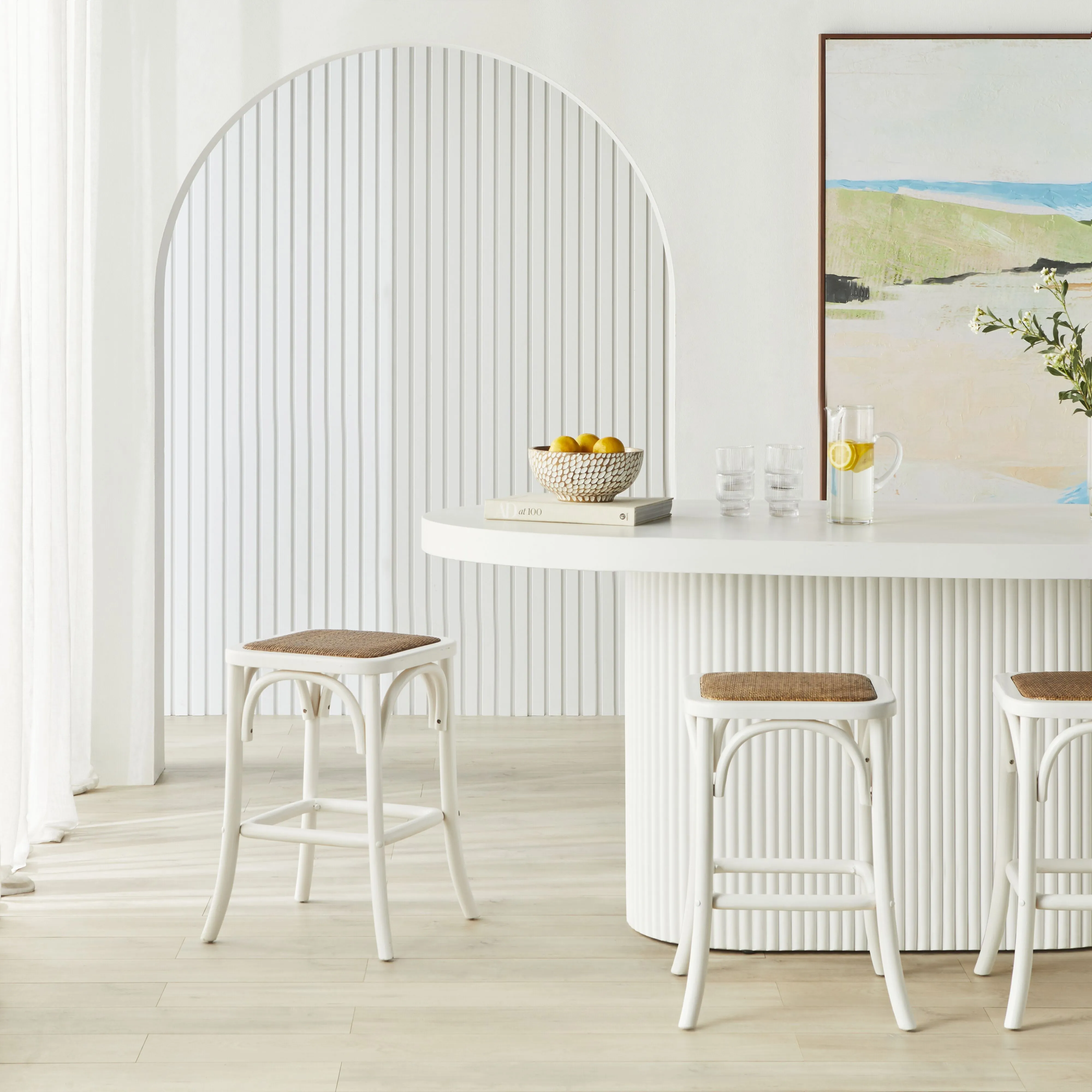 Bastion Backless Bar Stool White