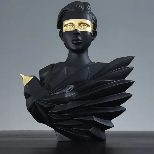 Bird Man Bust Statue