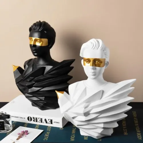 Bird Man Bust Statue