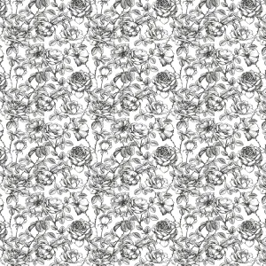 Black   White Floral Wallpaper