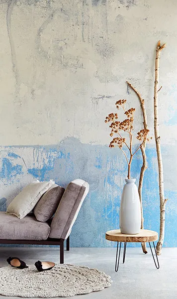 Blue Grey Weathered Wall Mural by Eijffinger for Brewster Home Fashions