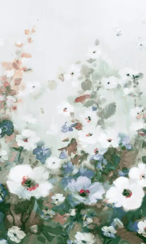 Blue Painted Flowers Floral Wallpaper RM2068