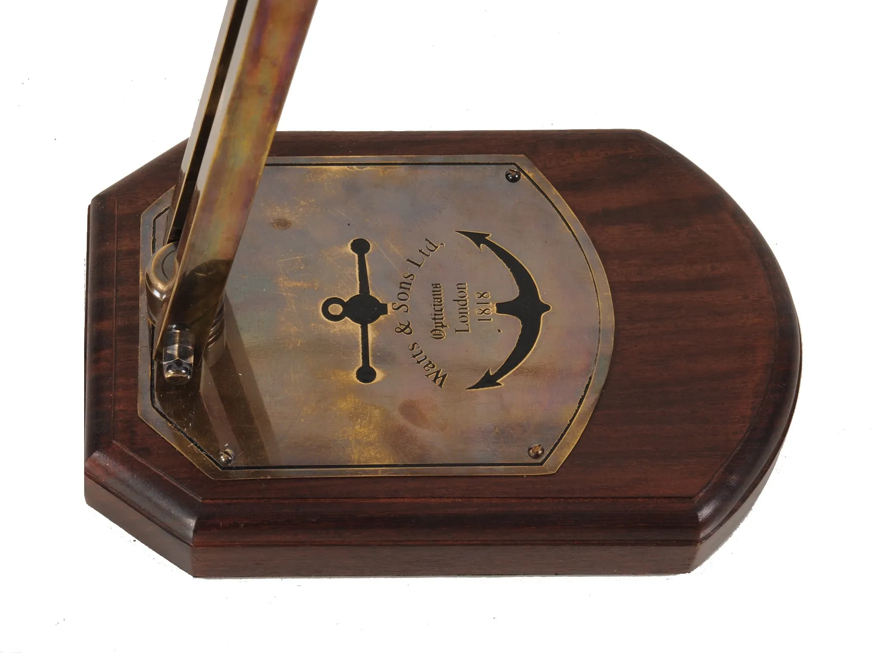 Brass Big Magnifier Glass With Wooden Base By Homeroots