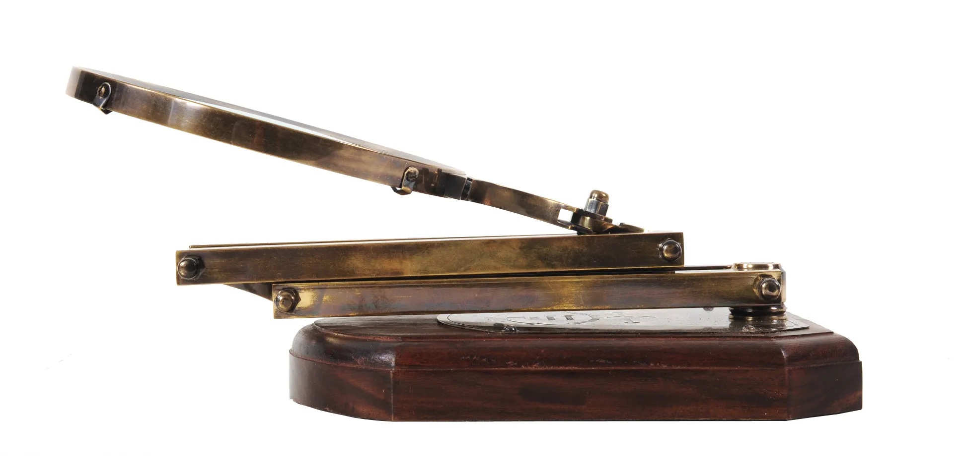 Brass Big Magnifier Glass With Wooden Base By Homeroots