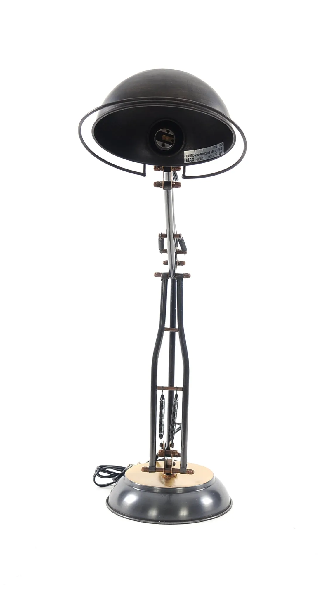 Brass TableSpring Lamp On Round Base By Homeroots