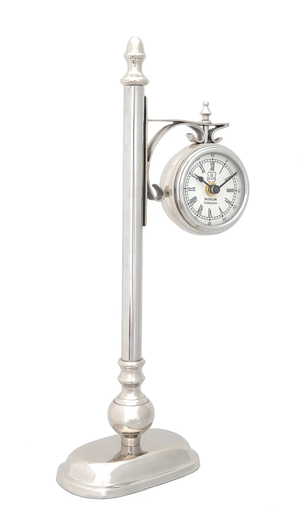 BrassAlum Lamp Post Clock One Sided By Homeroots