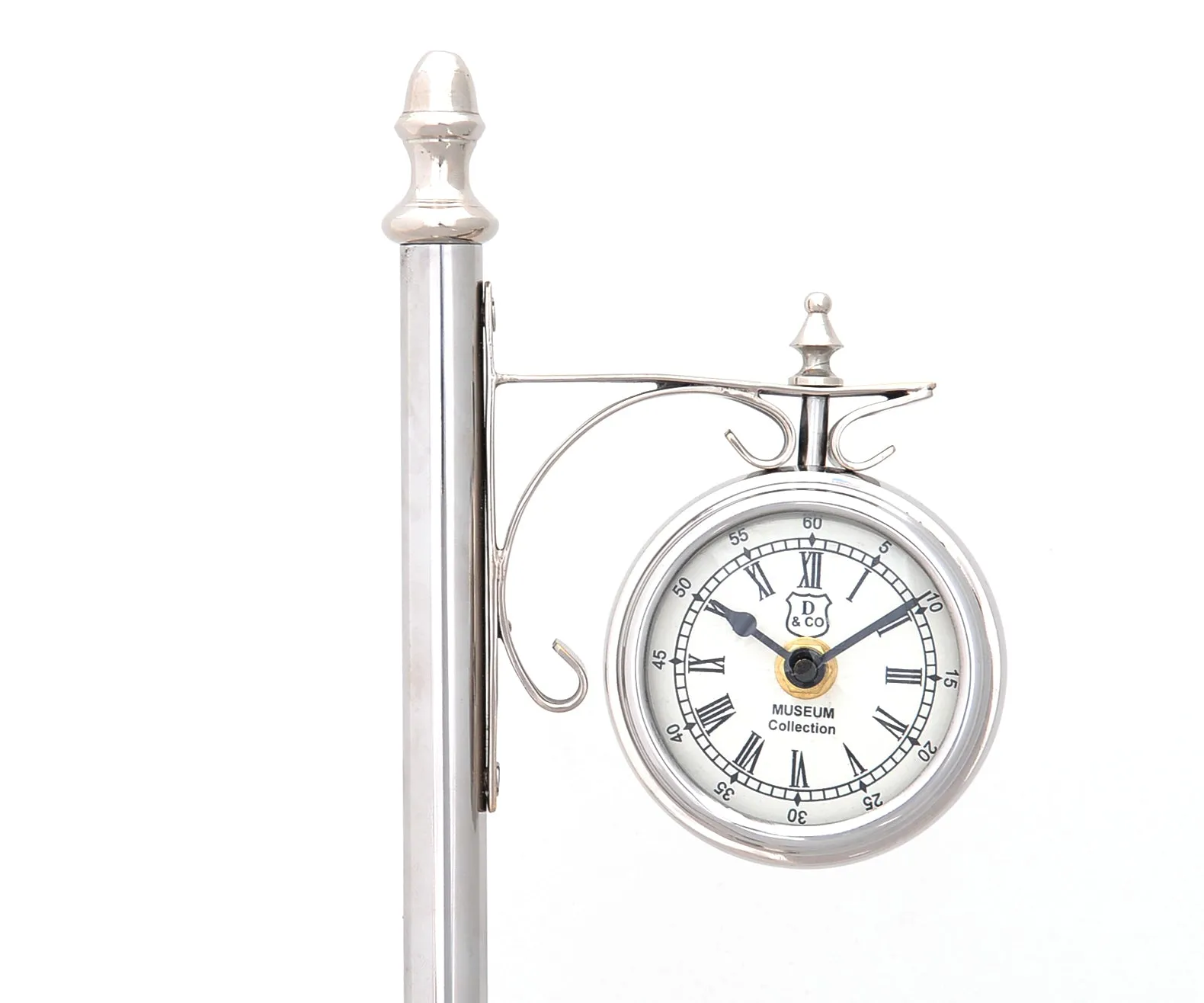 BrassAlum Lamp Post Clock One Sided By Homeroots