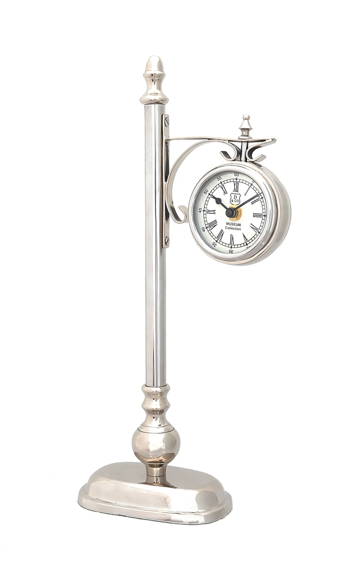 BrassAlum Lamp Post Clock One Sided By Homeroots
