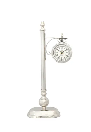 BrassAlum Lamp Post Clock One Sided By Homeroots