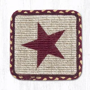 Burgundy Star Wicker Weave Table Accents - Burgundy/Mustard