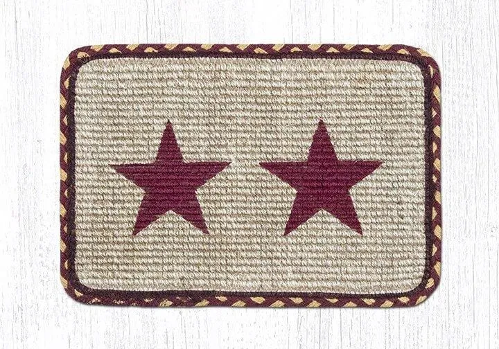 Burgundy Star Wicker Weave Table Accents - Burgundy/Mustard